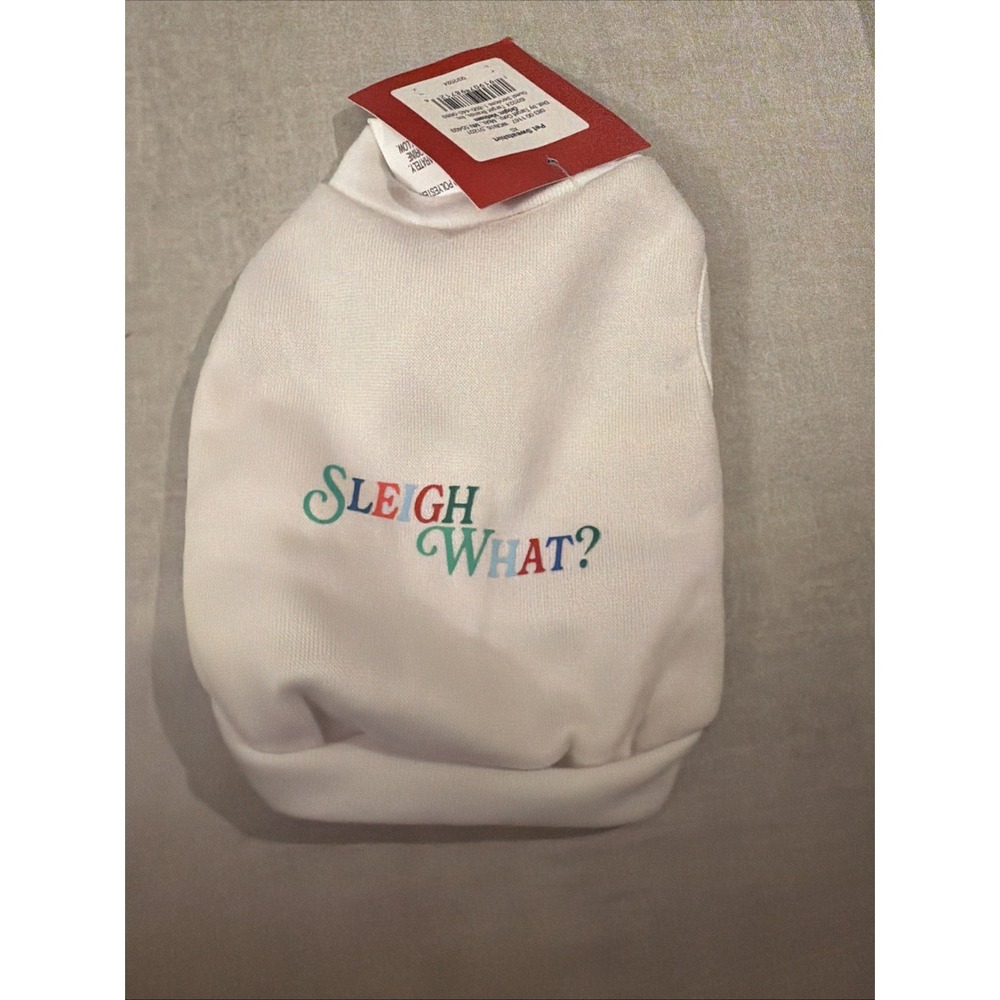 Wondershop Pet Sweatshirt Dog XS Christmas Sleigh What White Shirt NWT